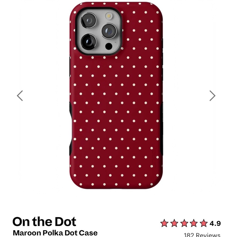 Maroon Polka Dot iPhone 16 Pro